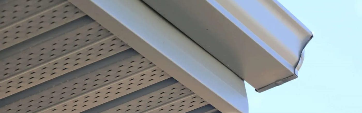 Kaycan aluminum soffit panels installed under home eave