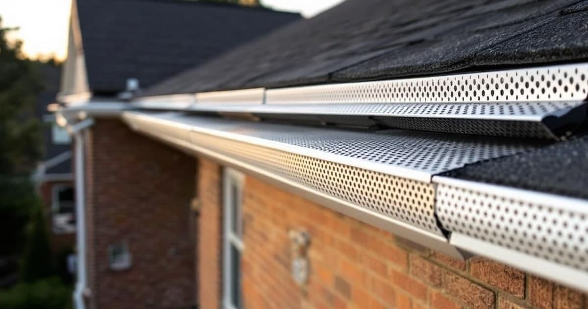 Kaycan ProGuard II aluminum gutter guard installed on a residential home roofline