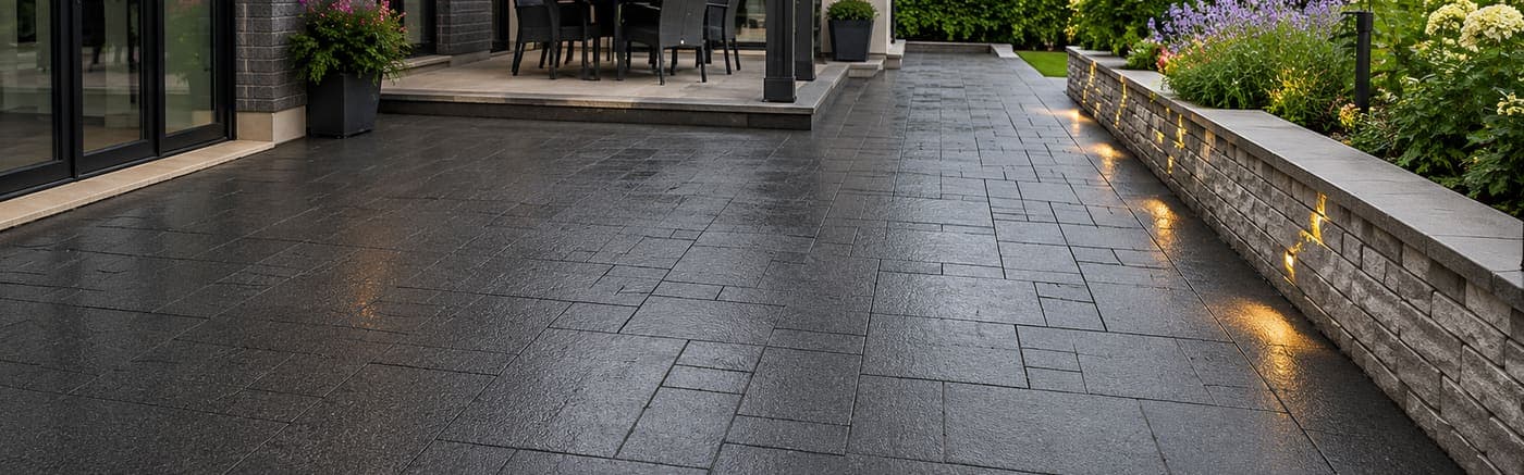 Pro Materials SmartPave Walk On Pavers installed as modern outdoor patio surface
