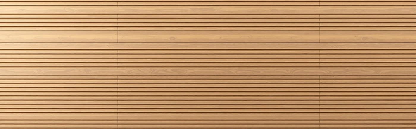 Pro Materials WPC 4-strip fluted wall panels on a modern building exterior facade
